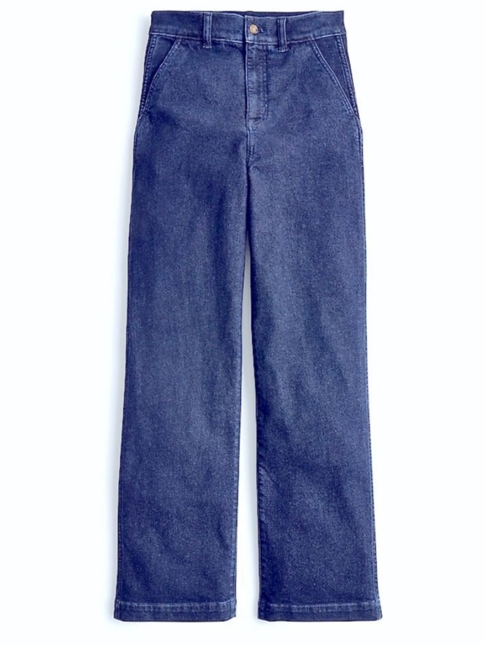 J Crew Fac NWT Denim Trouser Jeans Size 33 Wide Leg High Rise Jeans - Picture 3 of 14